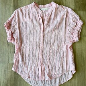 XiRENA Pink Striped Blouse Small **spots